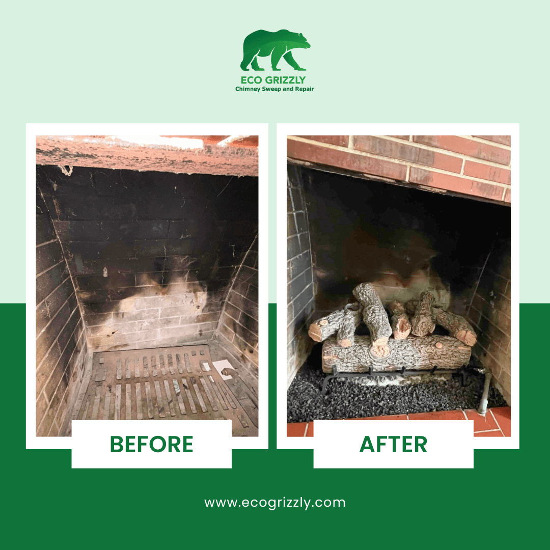 Completed chimney sweep and cleaning showing restored flue system