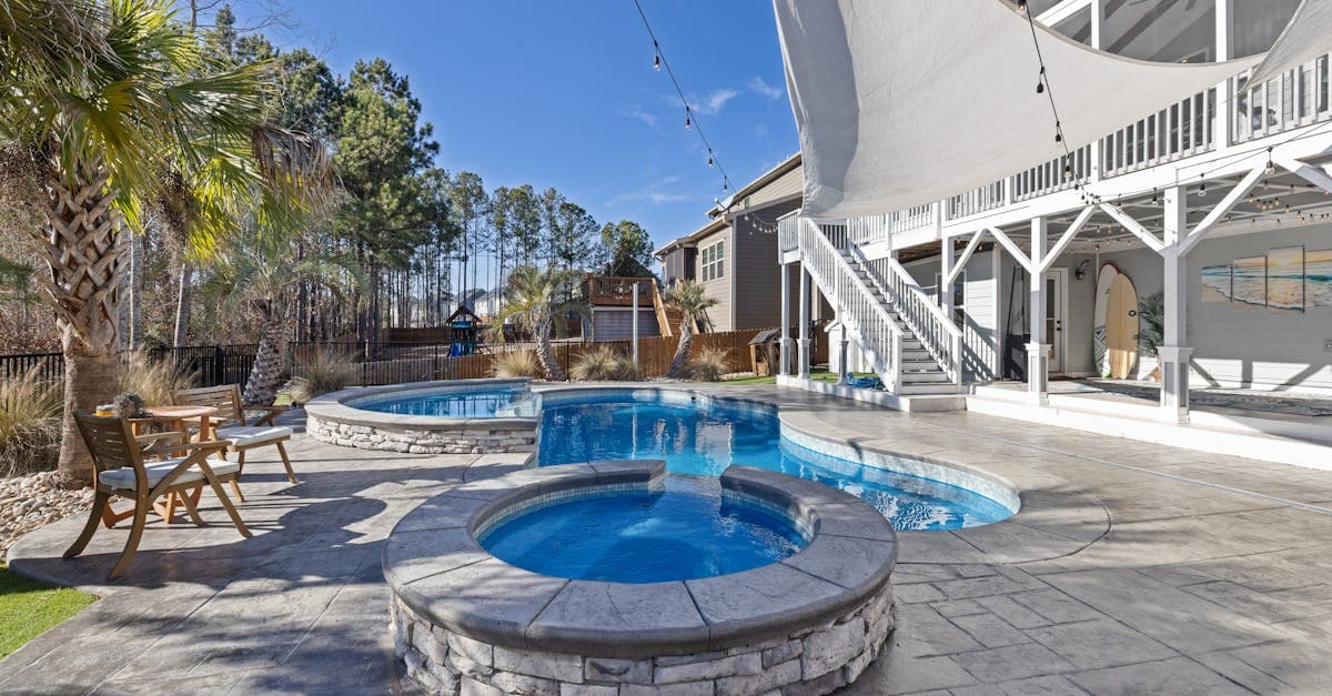 Modern backyard pool and deck project in Southern California