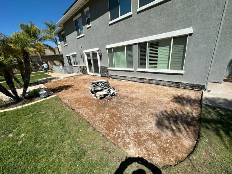 Concrete pour and finishing stage of the patio addition project
