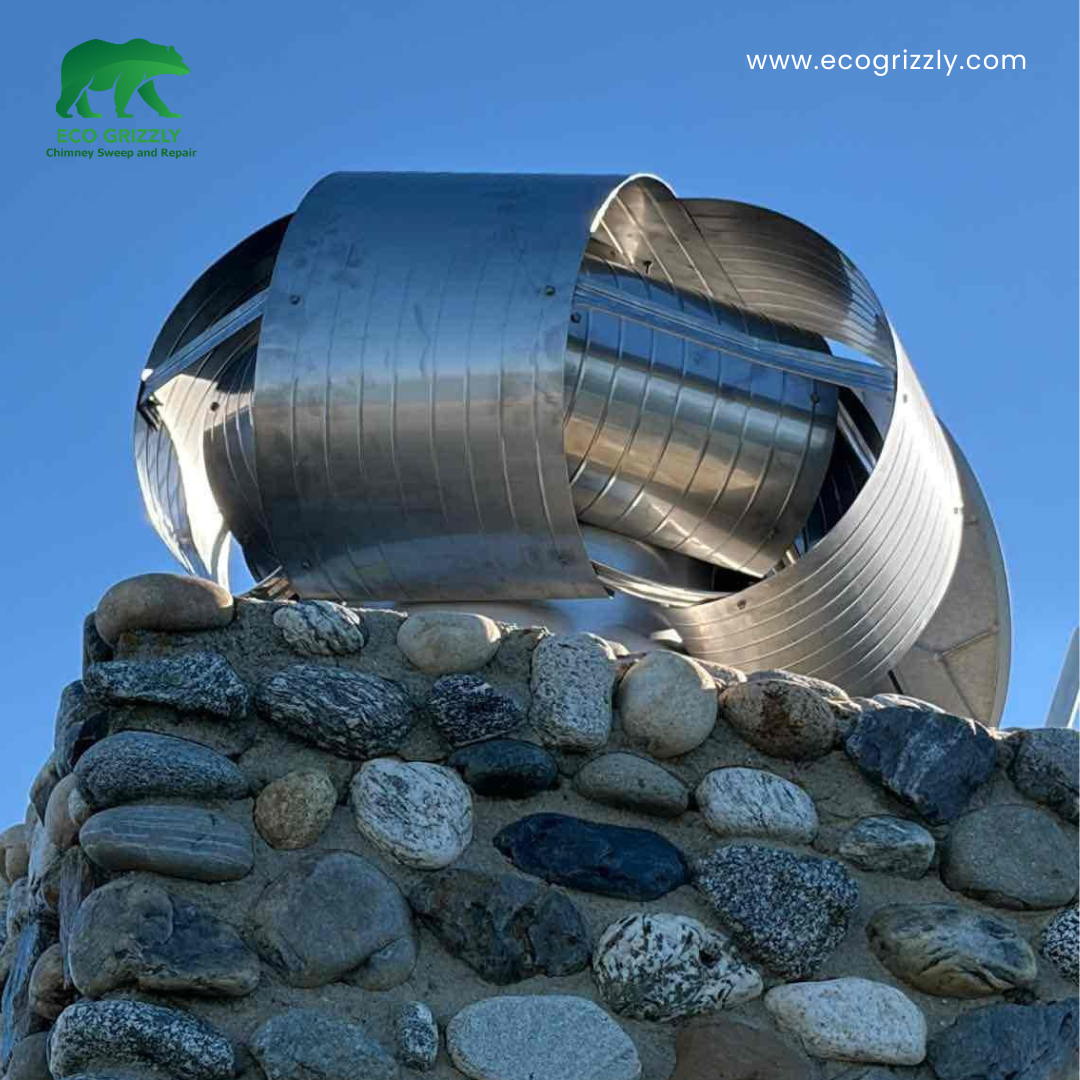 New chimney wind cap installed to prevent downdrafts and wildlife entry