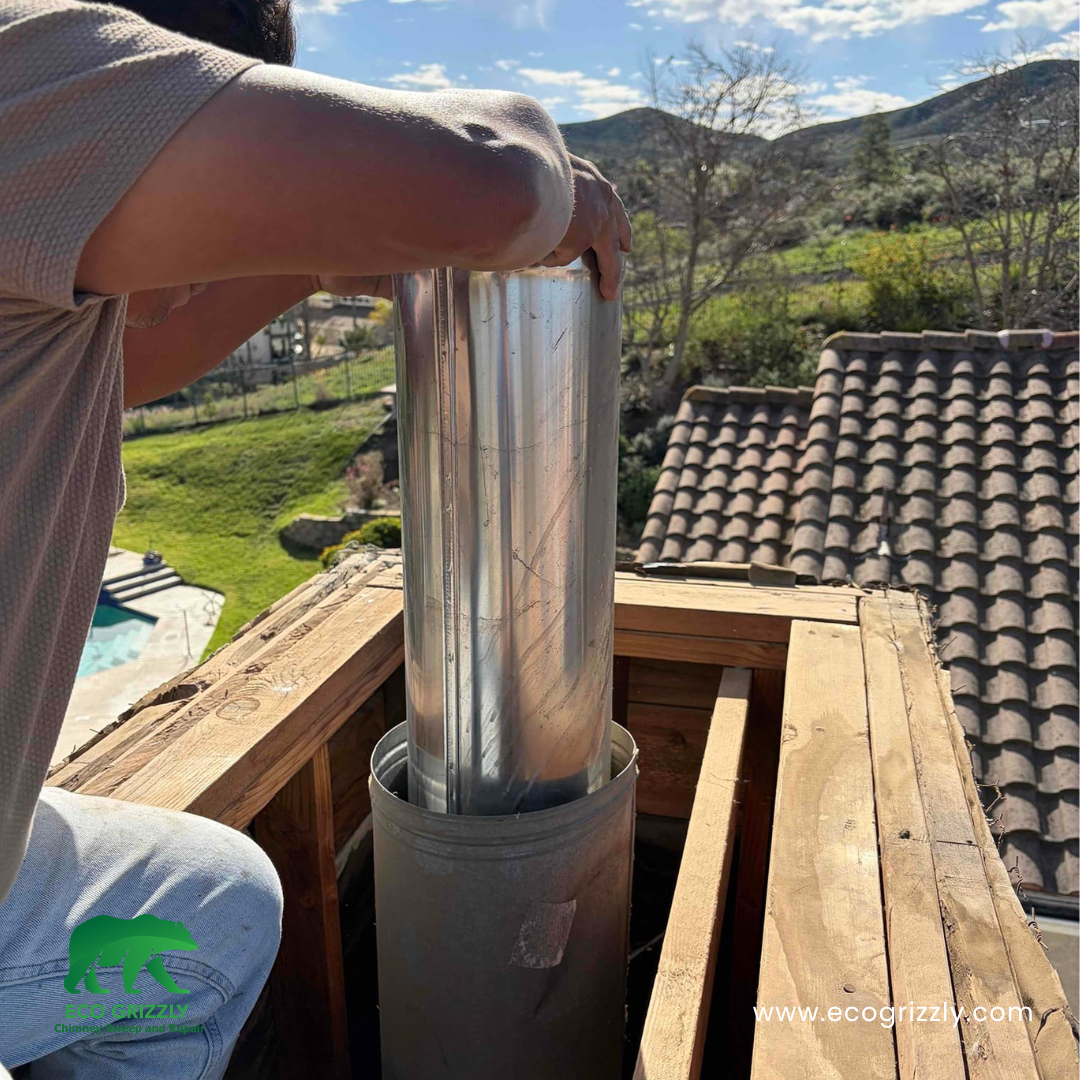 Flue liner reattachment repair securing a displaced liner inside a chimney