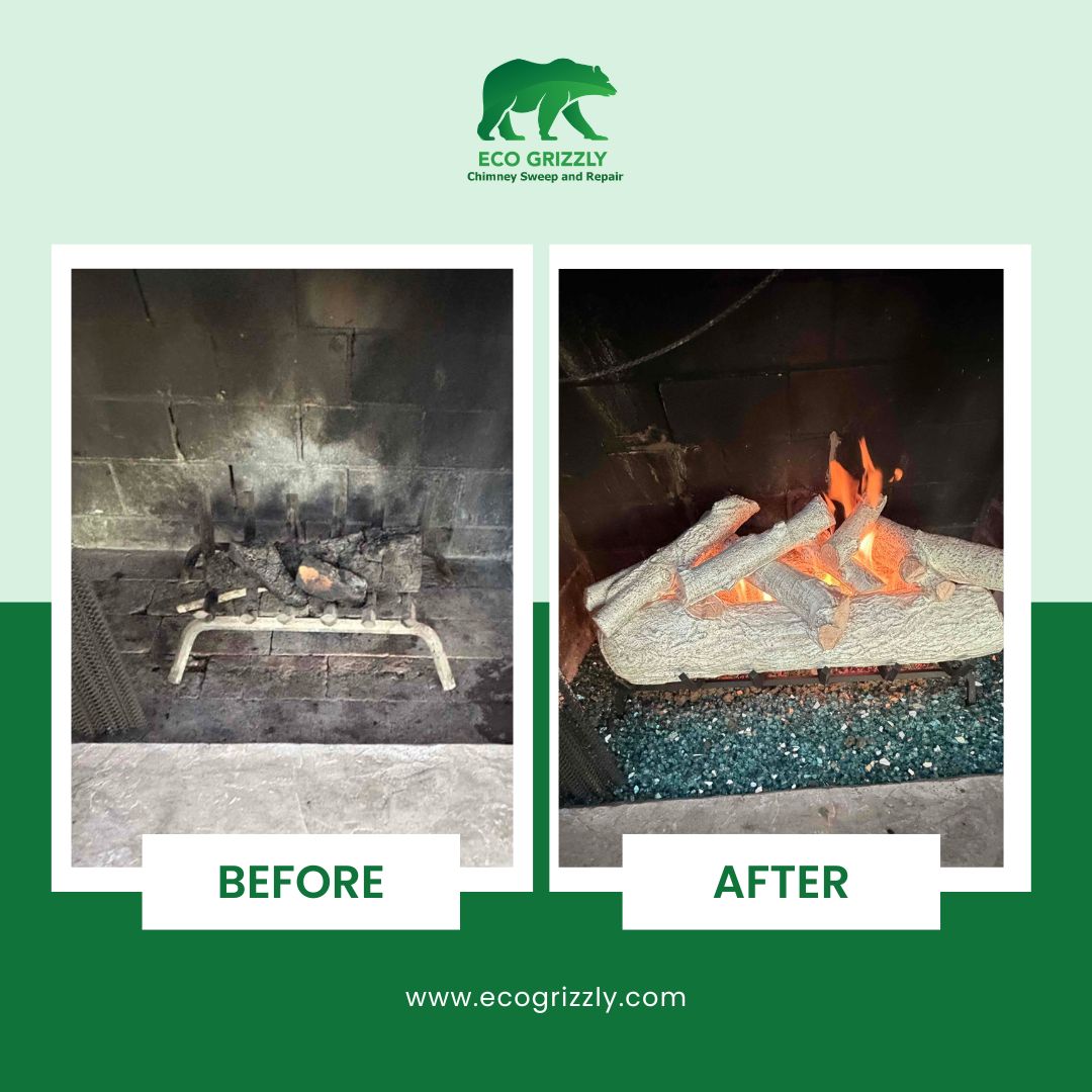 Gas log set upgrade installed in a residential fireplace with realistic flame pattern