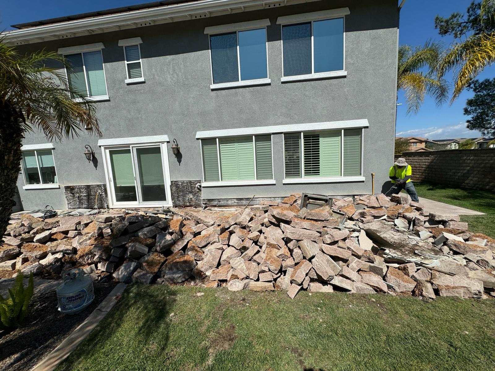 Addition build showing structural progress and exterior work